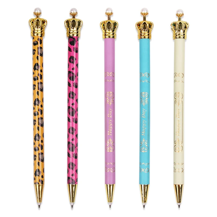 Licheng BP4061A Pen with Crown, Retractable Ballpoint Plastic Promotional Pen with Custom Logo