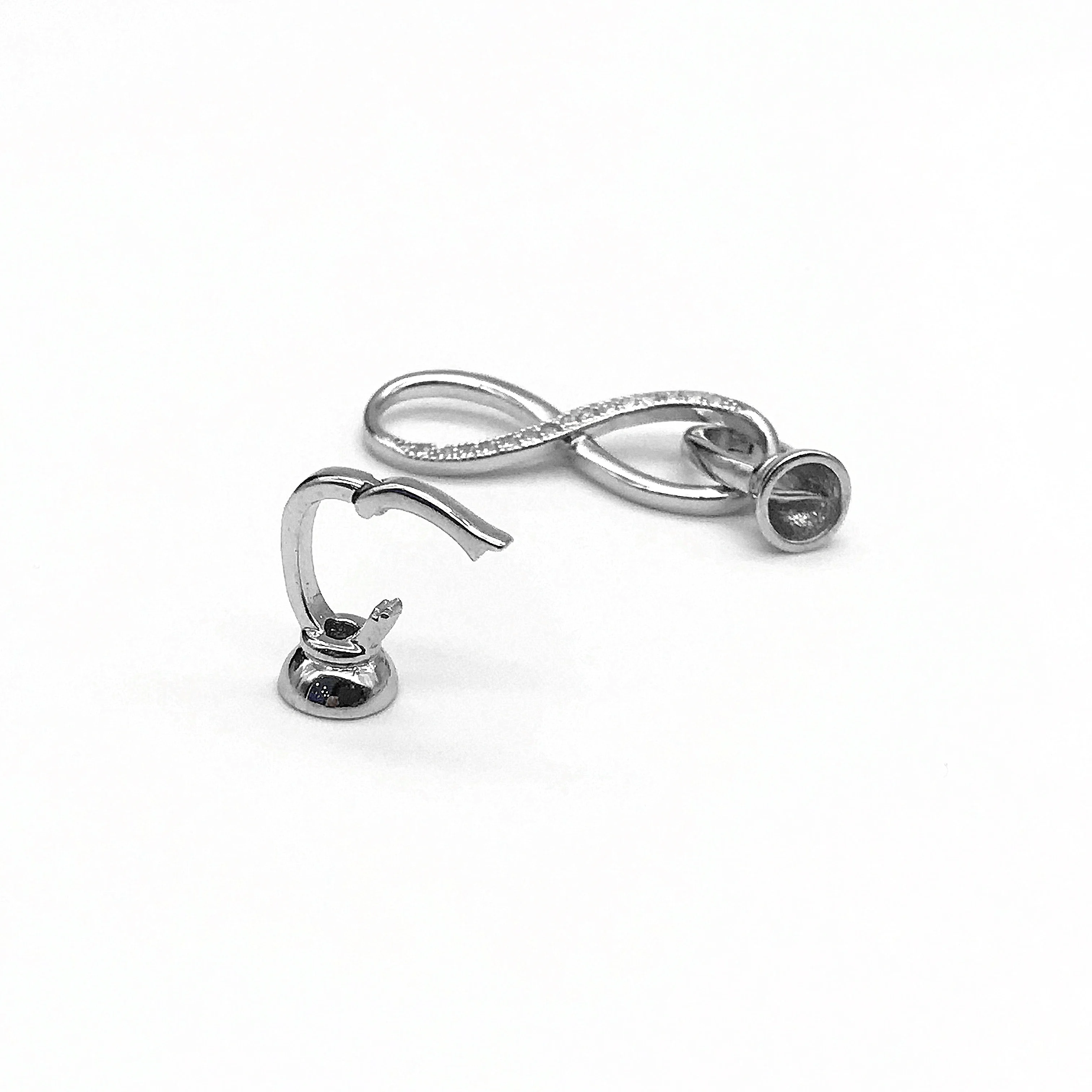 8 shape zircon fashion hight quality necklace breakaway big vintage draw string connector clasp sterling silver jewlery clasps