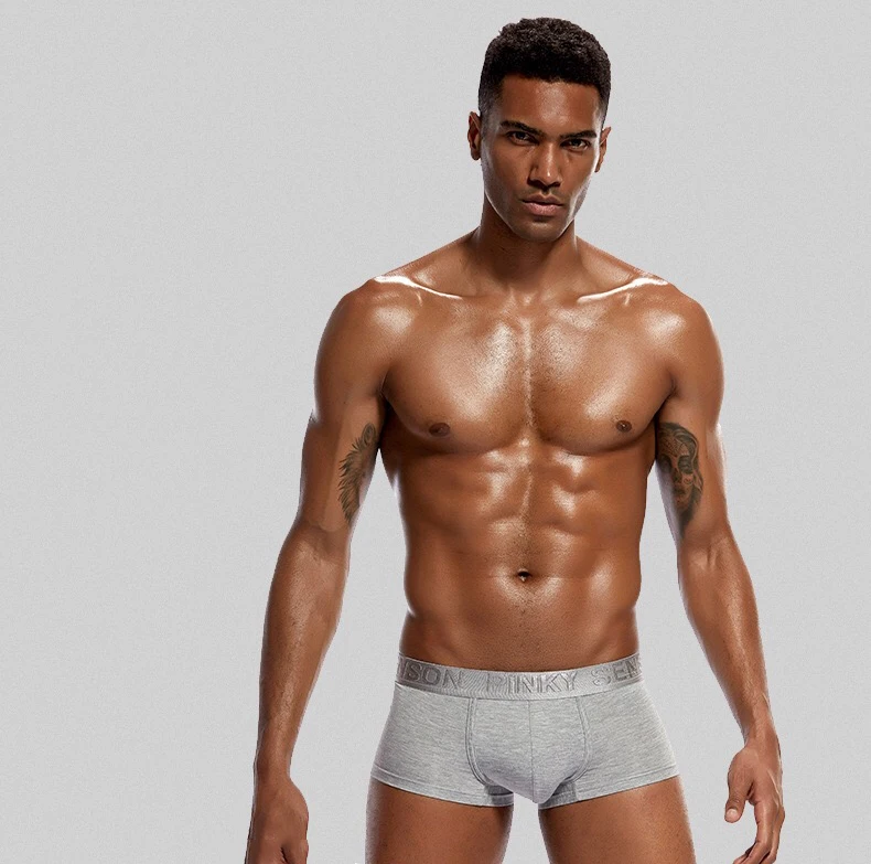 
Трусы-боксеры мужские хлопковые, пикантное нижнее белье, модные дизайнерские удобные шорты 