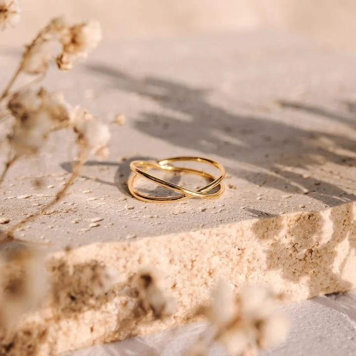 Sterling silver casual simple ring for girl women silver finger original 925 s crisscross ring