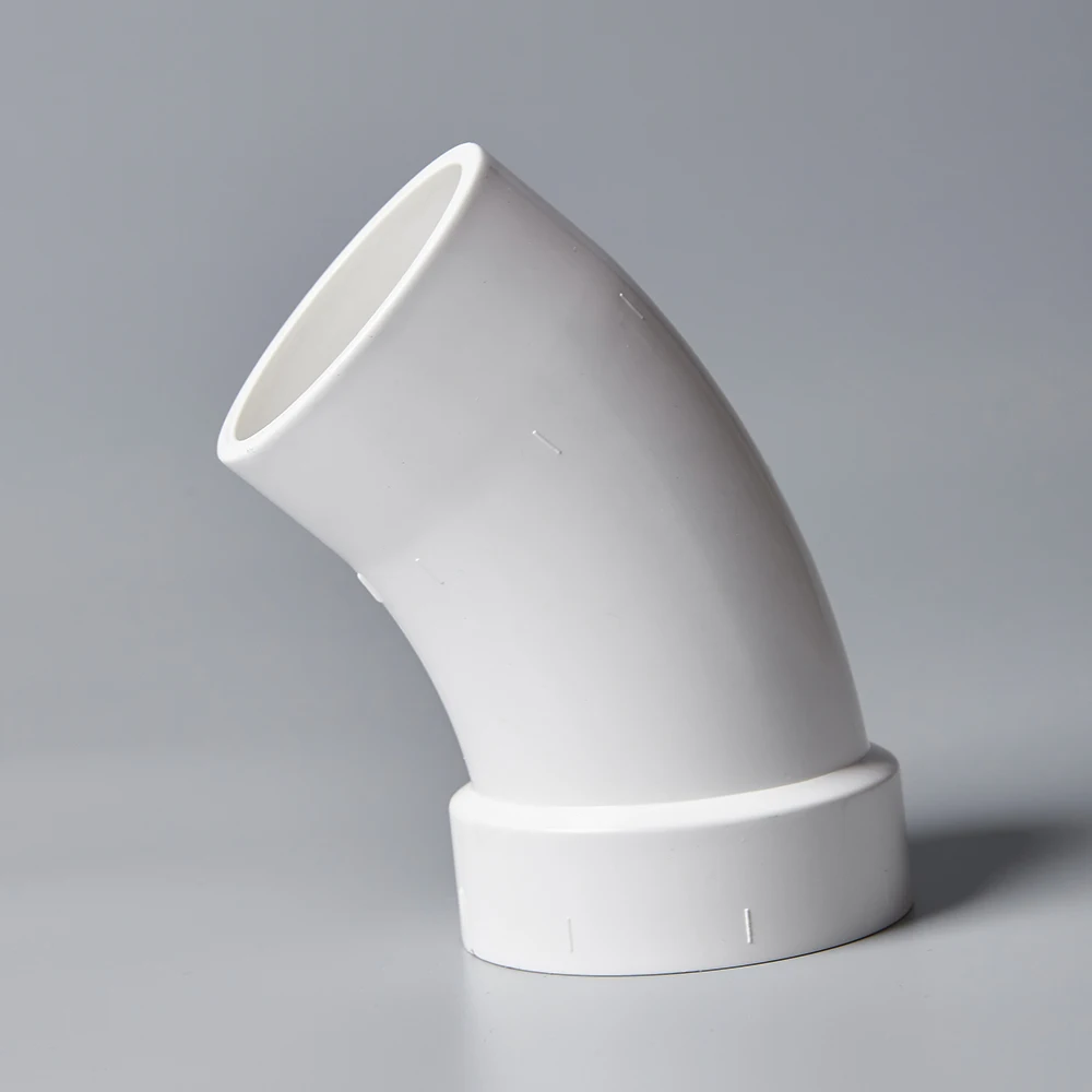 Wholesale ASTM D1785/2665 pvc 45 degree 4 inch pipe fittings bend elbow