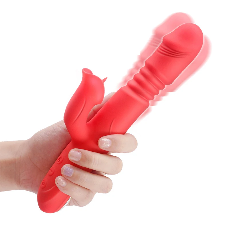 Wholesale Automatic Telescopic Rotation G-Spot Clitoris Rabbit Wand Vibrator Female Masturbation Sex Toys For Women