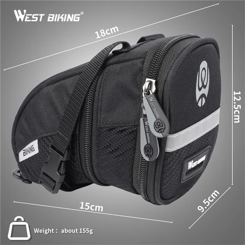 WEST BIKING 1.1L Large Seatpost Mtb Car Bike Tail Cushion Bag Pack Phone Pouch Pocket Waterproof Cycling Bag