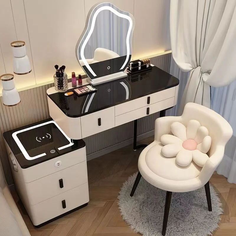 2024 YOUTAI Wholesale Smart Dressing Table with Mirror Wireless Charging Light Luxury Make Up Table  Bedroom Furniture