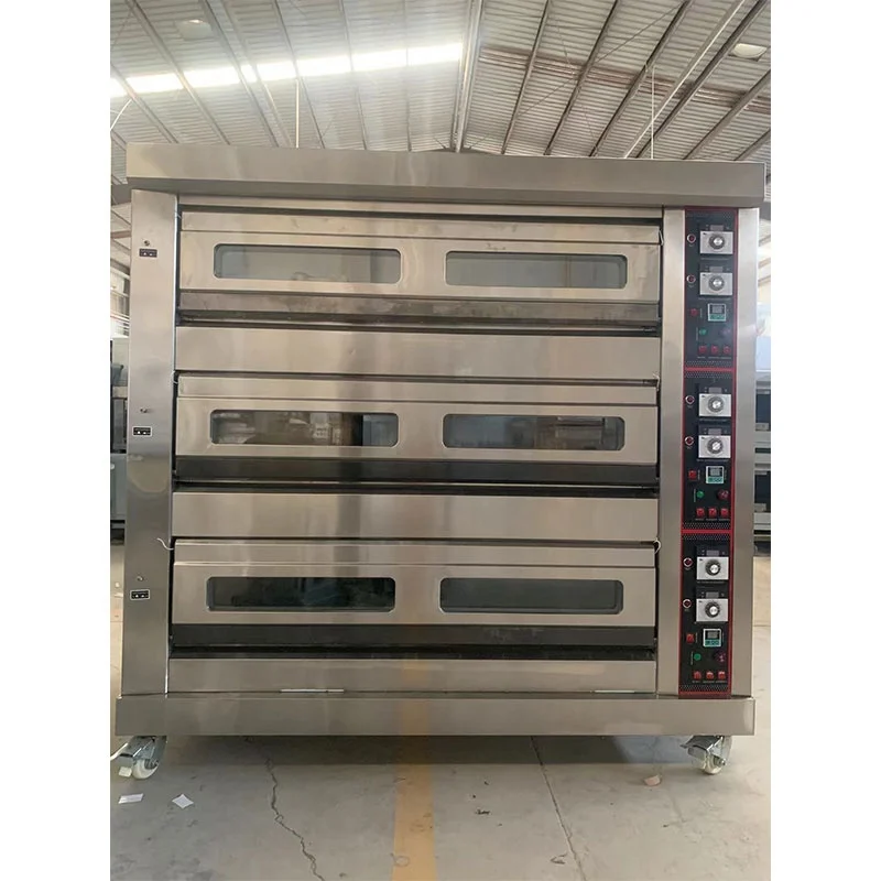 Cheap Price Commercial 9 Trays Deck Oven Baking Machine Electric Gas Bakery Pizza Oven