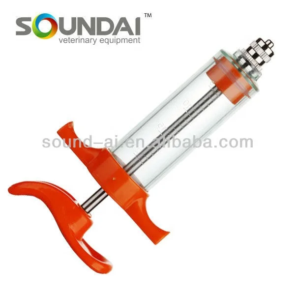20 мл TPX PC Пластиковый стальной ветеринарный шприц без дозирующей гайки