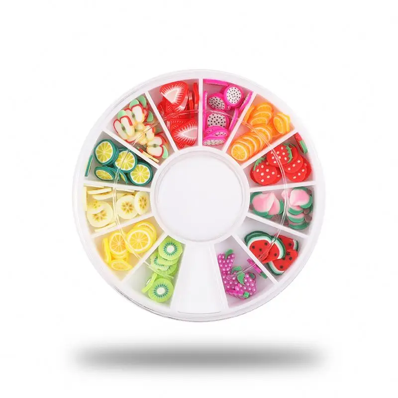 2024 Hot Style 3d Colorful Mixed Fruit Style Designs Kids Nail Nail Art Wholesale Supplies Jewelry Stone Gem Nail Decoration