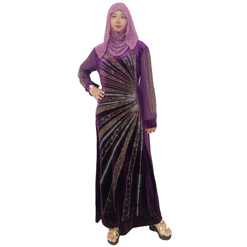 Abaya Women Muslim Dress Middle Eastern Robe African Diamond-Studded Long Skirt Muslim Wedding Dress Bridal Gowns For Women