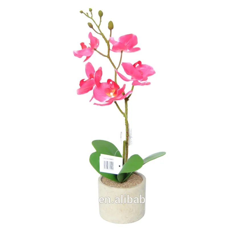 Hot sale home decor phalaenopsis artificial pink orchid flower bonsai