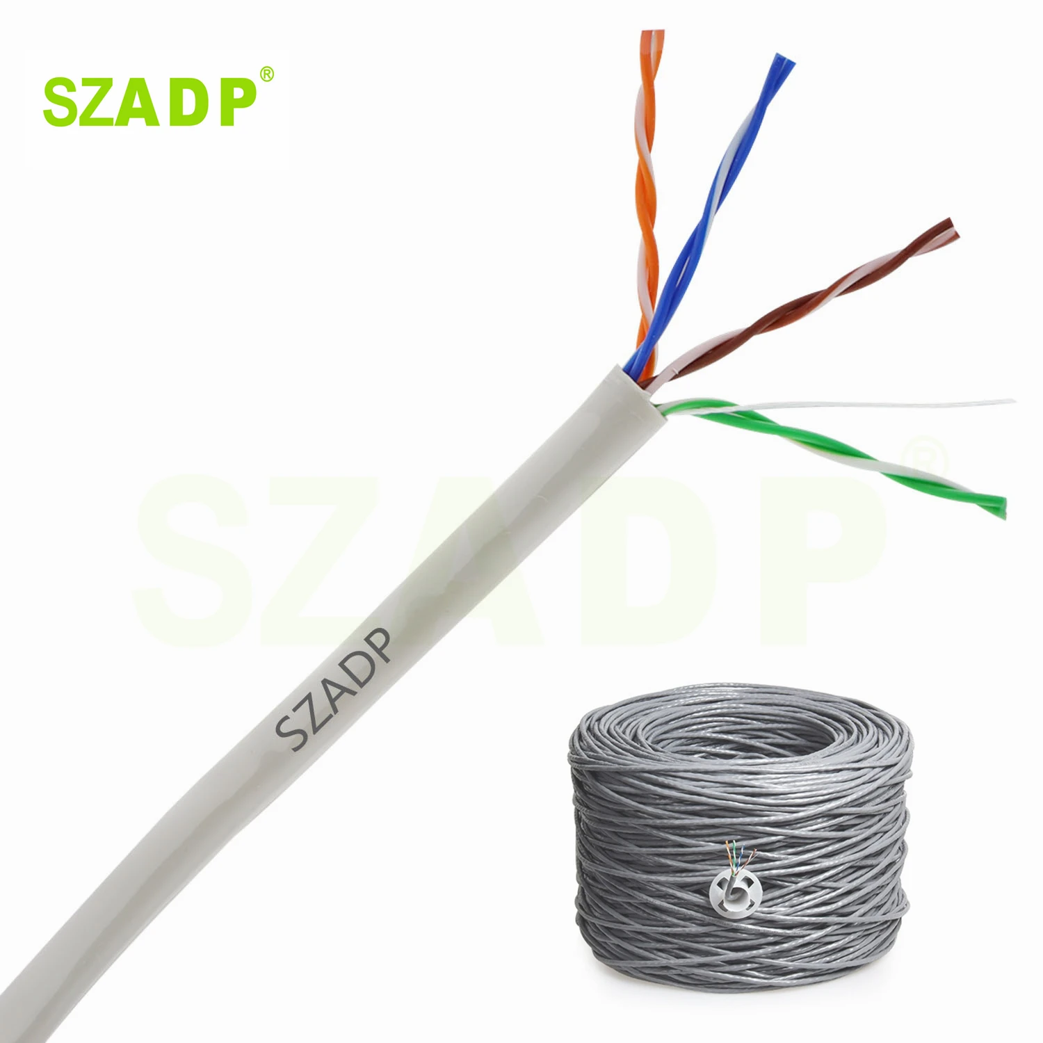 SZADP Lan Cable Cat5 Copper CCA 4Pair 24AWG 0.5mm Network Cable Cat5E UTP