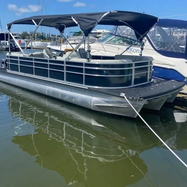 21ft 6.4m new design fully welded pontoon tube party barge pontoon boats with CE certification