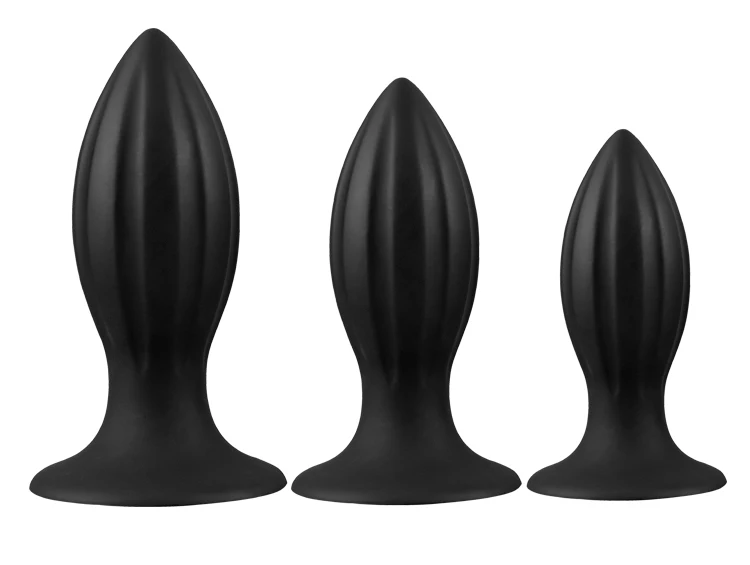
Most Popular Point Tapered Three Sizes Liquid Silicone Masturbators Safety Huge Soft Anal Plug Adult Sex Toys For Men Women 