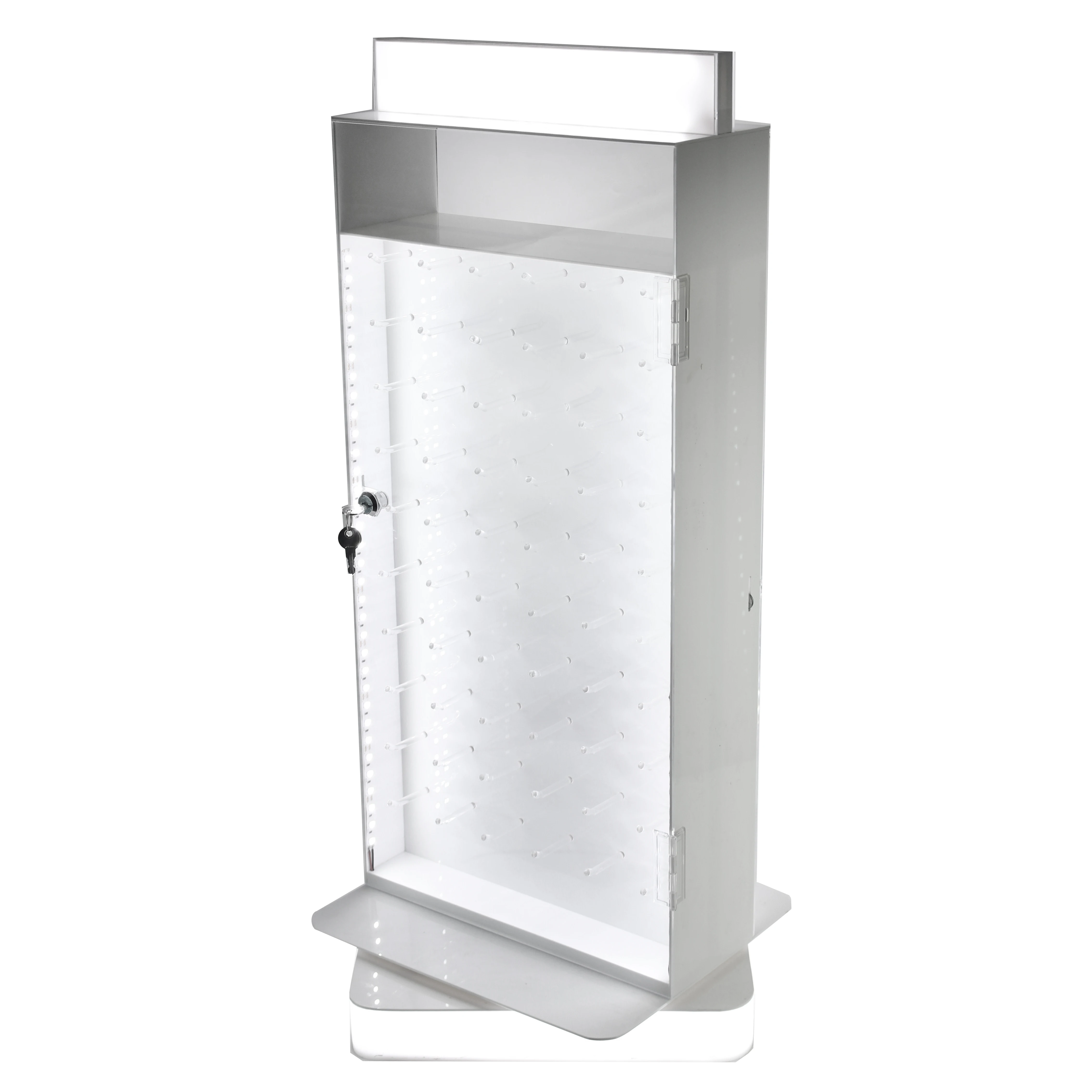 Custom Counter Rotating Acrylic Hook Jewelry Display Stand, Spinner Acrylic Keychain Jewelry Display Rack