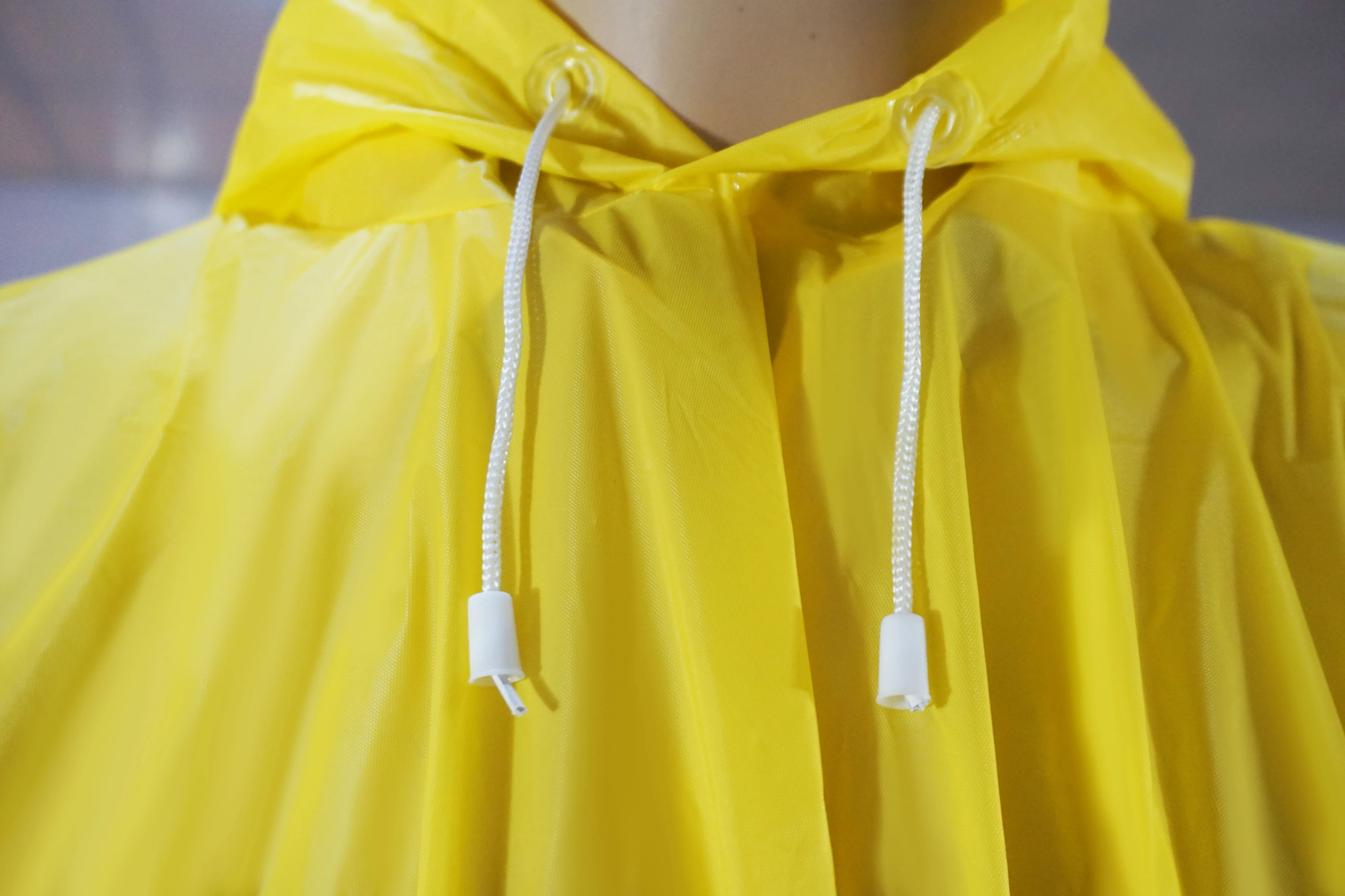 Bestrain Pvc Raincoat Yellow Water Proof Heavy Duty  For Adults  Rainwear  Hooded  PONCHO