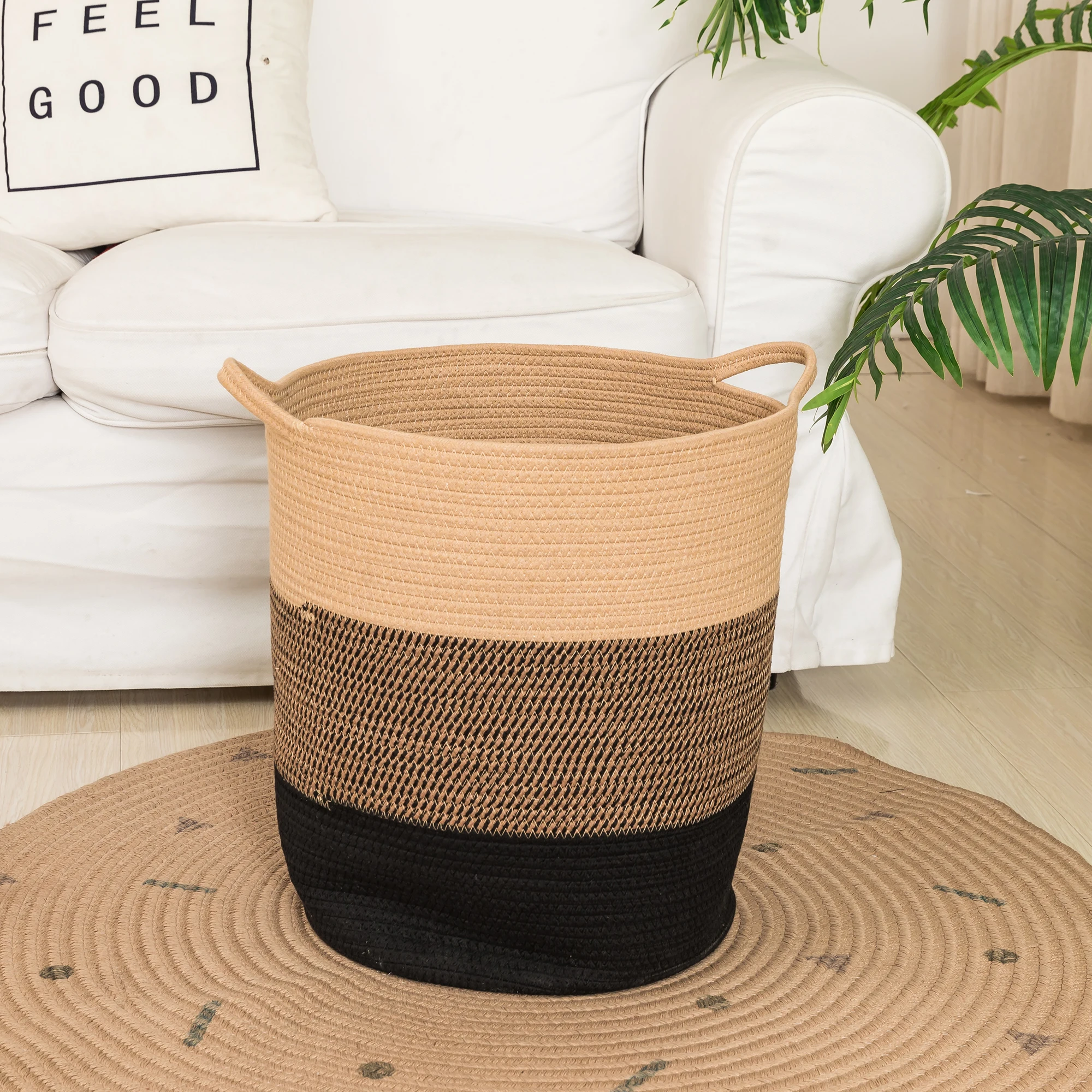 Wholesale 100% Cotton Rope Storage Basket Woven High Quality Chinese Manufacturer Customized Laundry Baskets