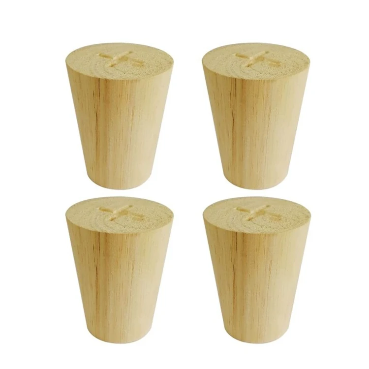 Cone Shaped Wooden Feets for Cabinets Sofa Table Set of 4 wooden crates cheap unfinished large