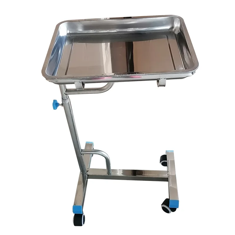 Wholesale Medical Mayo Table with Adjustable Stainless Steel Tray for Hospital
