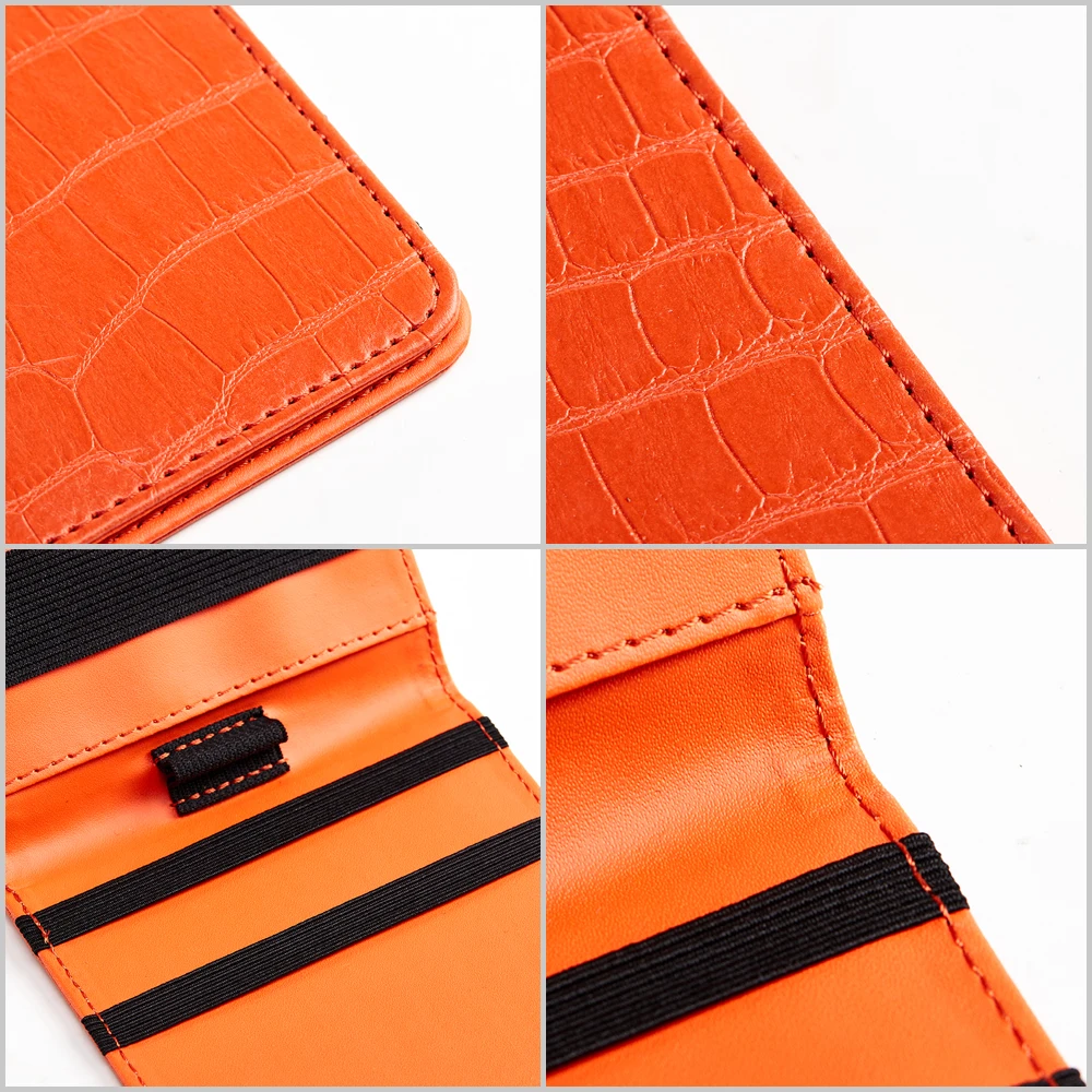 Premium Golf Scorecard Holder PU Leather Yardage Book Cover Golf Scorecard Book, Crocodile Grain Golf Accessories