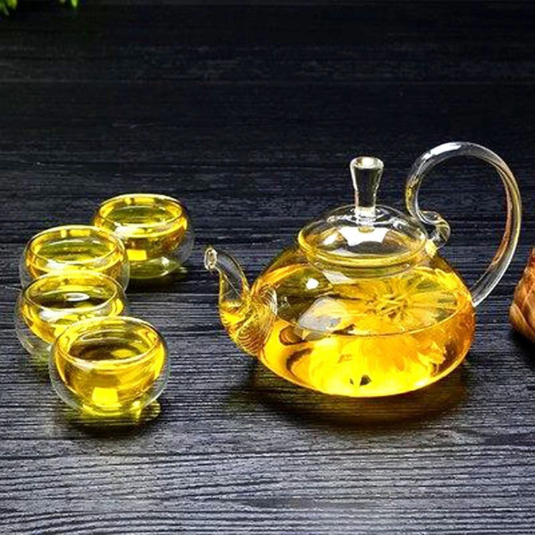 Transparent high borosilicate teapot heat resistant glass tea pot with infuser