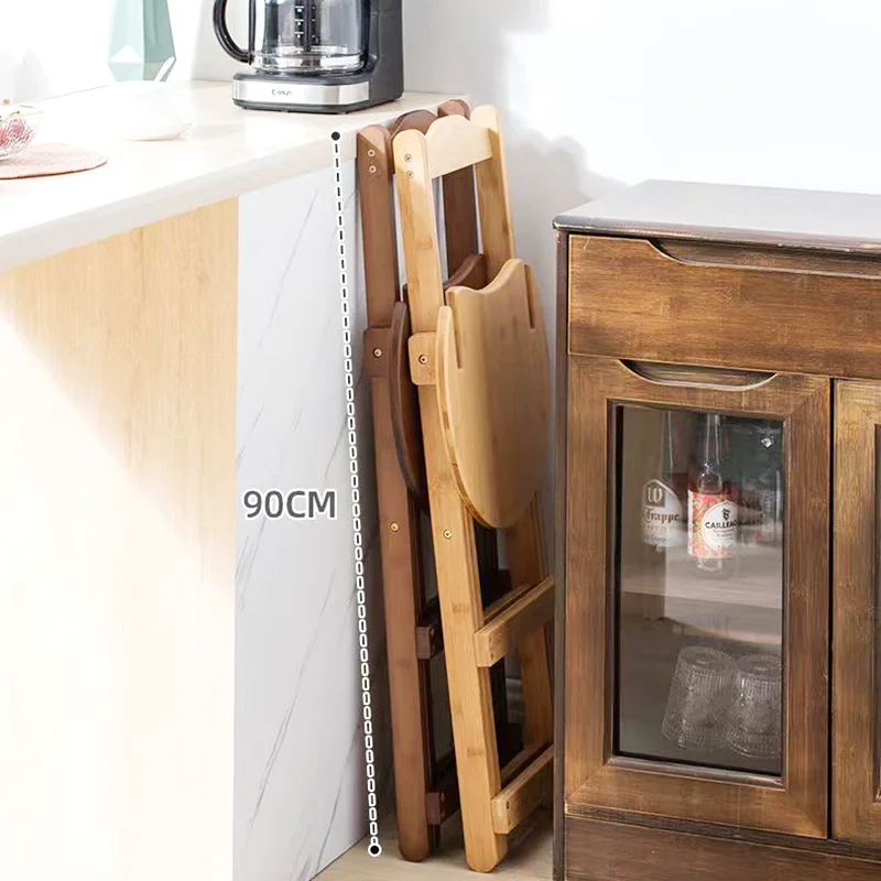 Furniture Foldable Cheap Restaurant High Bamboo Bar Dining Stools Chair Wholesale with Back Rest Modern for Kitchen Counter