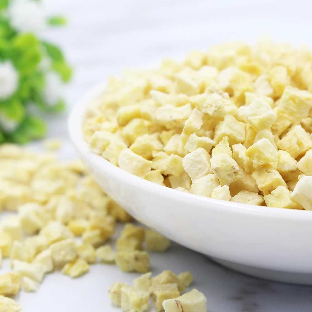 High Quality Cheap Wholesale Freeze Dried Banana Slice Healthy Fruit Snack Freeze-Dried Fruits Fd Banana Dice for Yogurt/Cake