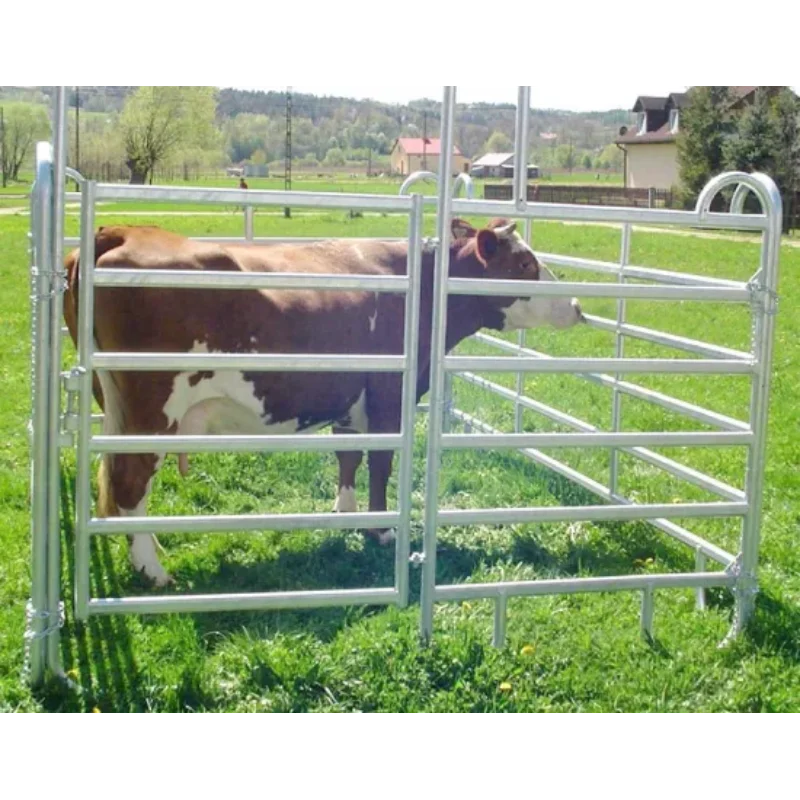 3D Model Galvanized Horse Fence Easily Assembled Portable Livestock Farm Security Fence Tube Corral Pressure Treated Wood Nature