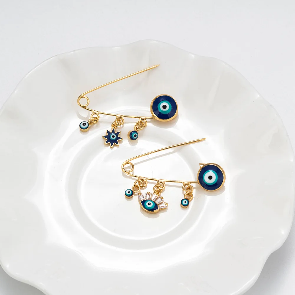 Европейская и американская брошь в виде глаза дьявола, очаровательная брошь в виде глаза, Детская Брошь, цветные ювелирные изделия для мальчиков и девочек, игла для воротника