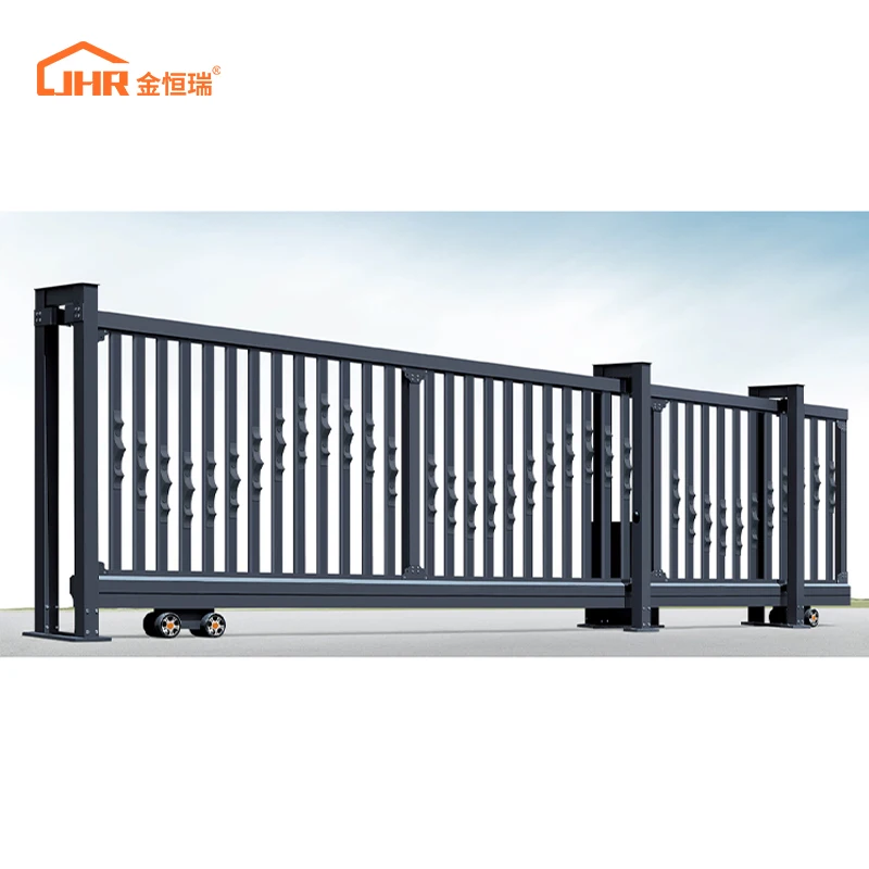 JHR Automatic Fence Cantilever Sliding Gate Outdoor Entrance Driveway Security Metal Industrial Main Sliding Gate