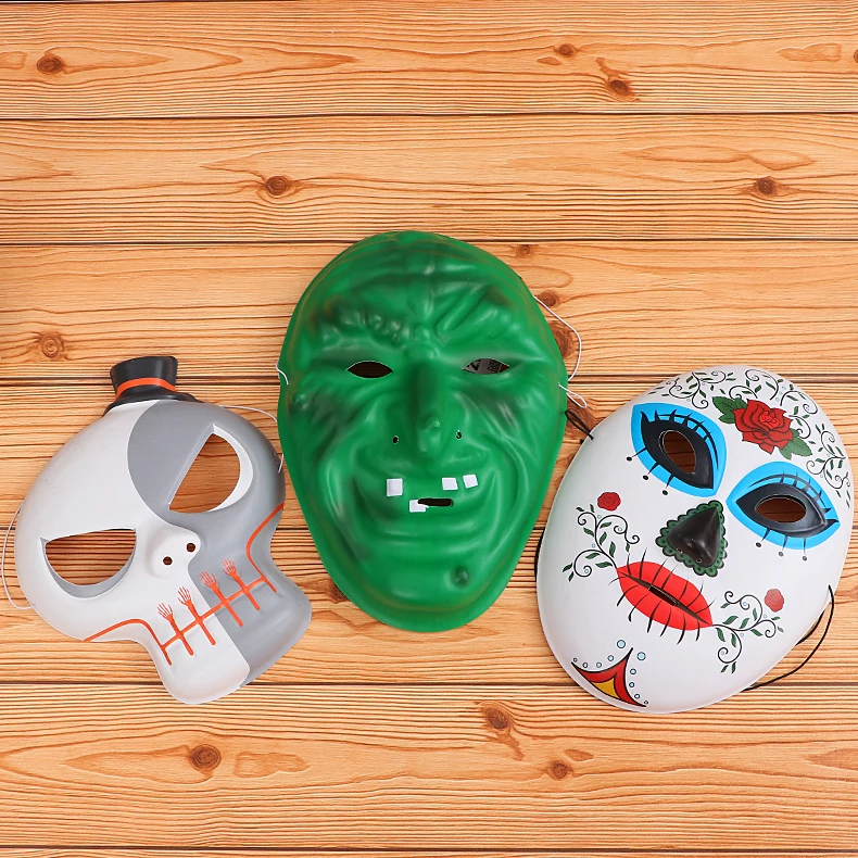 cheap custom fashion popular Halloween Party Costume Supplies Cosplay plastic mask PVC blister party mask Occasion Halloween