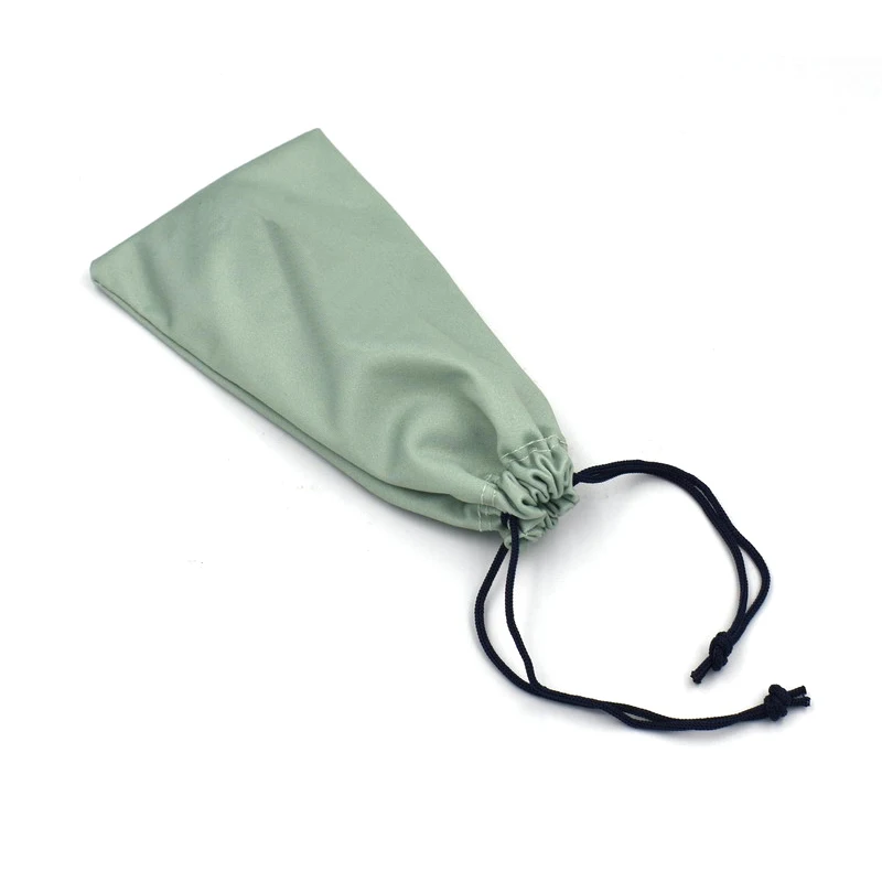 Custom RPET Black Microfiber Drawstring Sunglass Pouch bag eyeglasses pouch