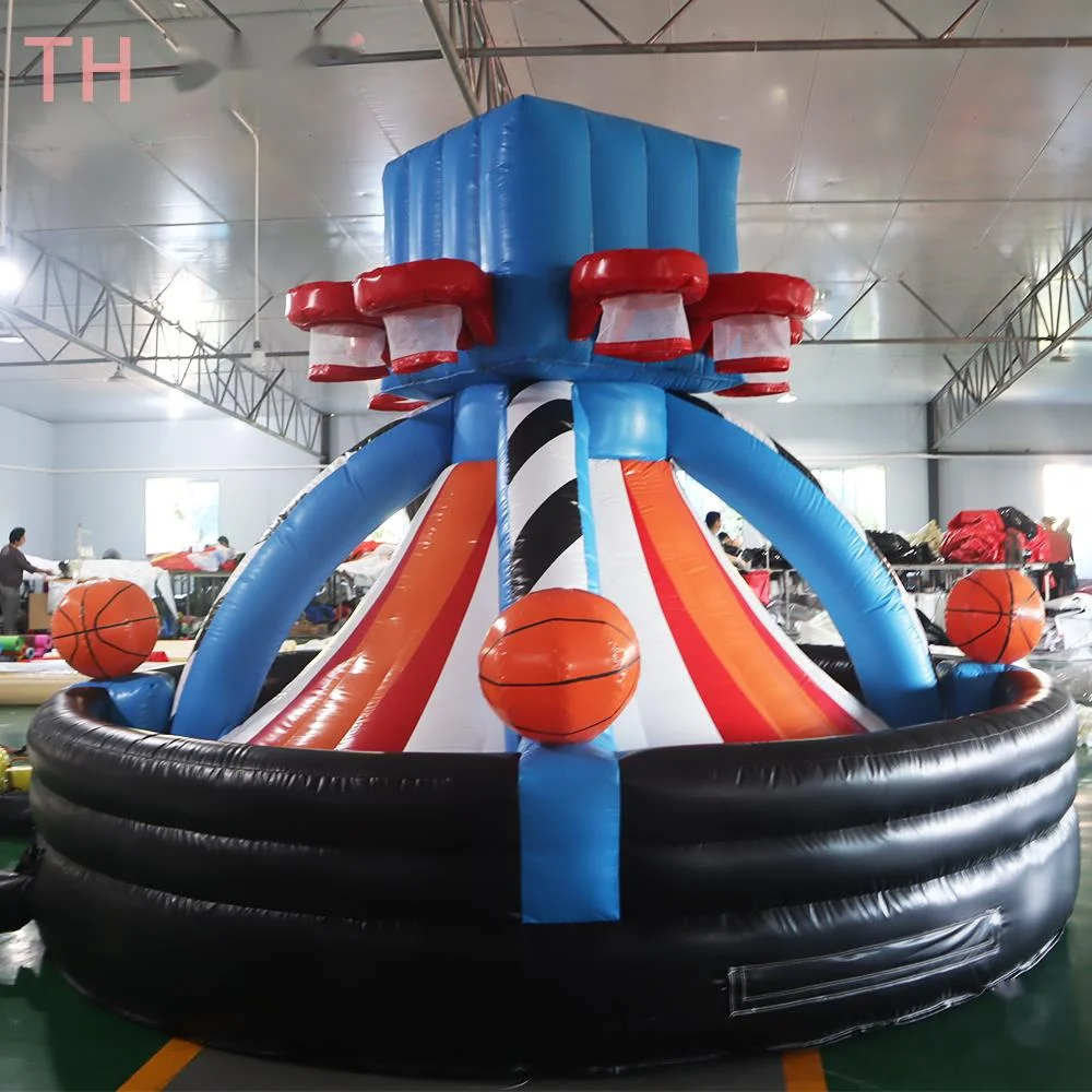 free air ship to door outdoor activities 4m Dia 8 Hoops Basketball Play System Inflatable Basketball Shooting Toss Game Comboms