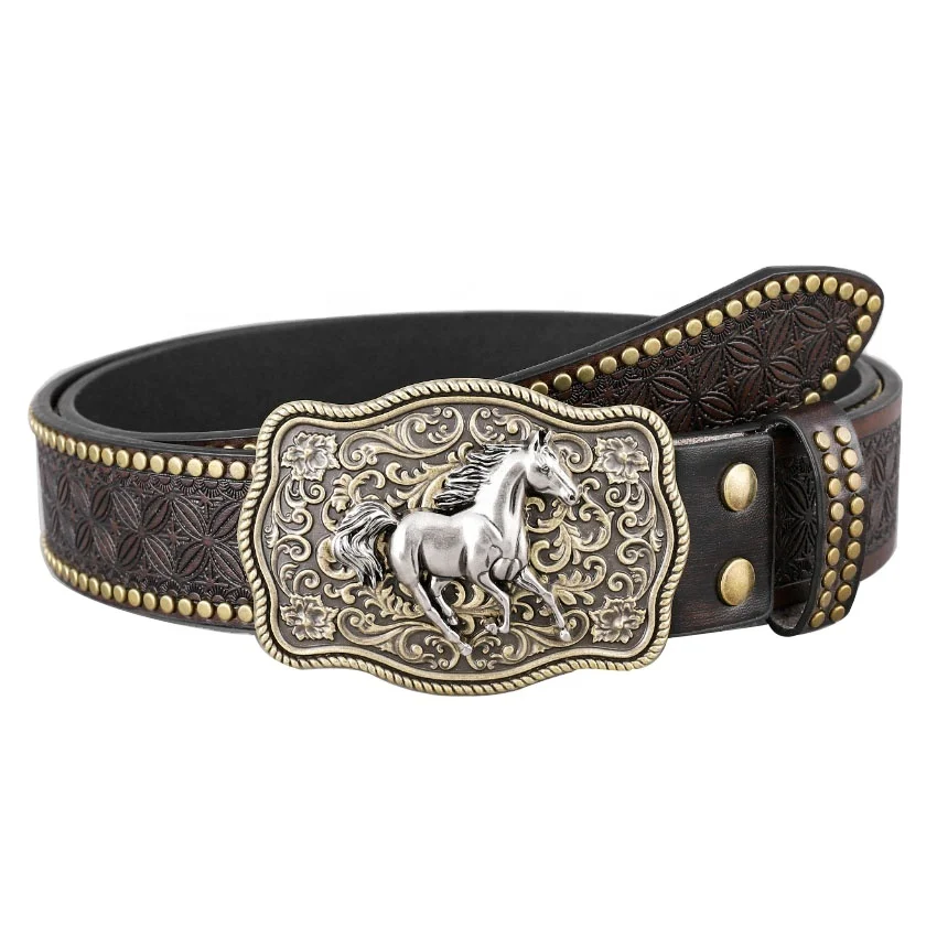 Индивидуальные новые западные джинсовые мужские ремни модные Универсальные джинсы брюки Простой ремень с заклепками