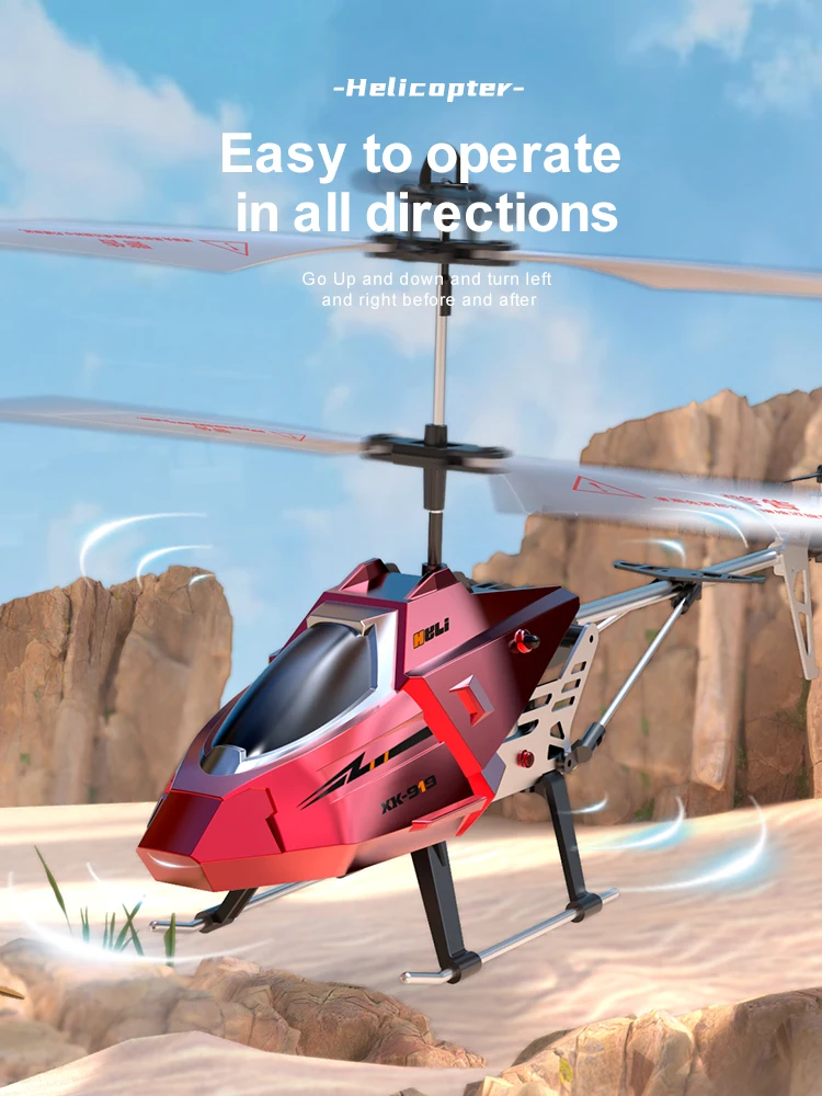 High Quality 2.4GHz 3.5 Channels Alloy Frame Auto-Hover Remote Control Helicopter With Gyro LED Lights For RC Toy Beginners