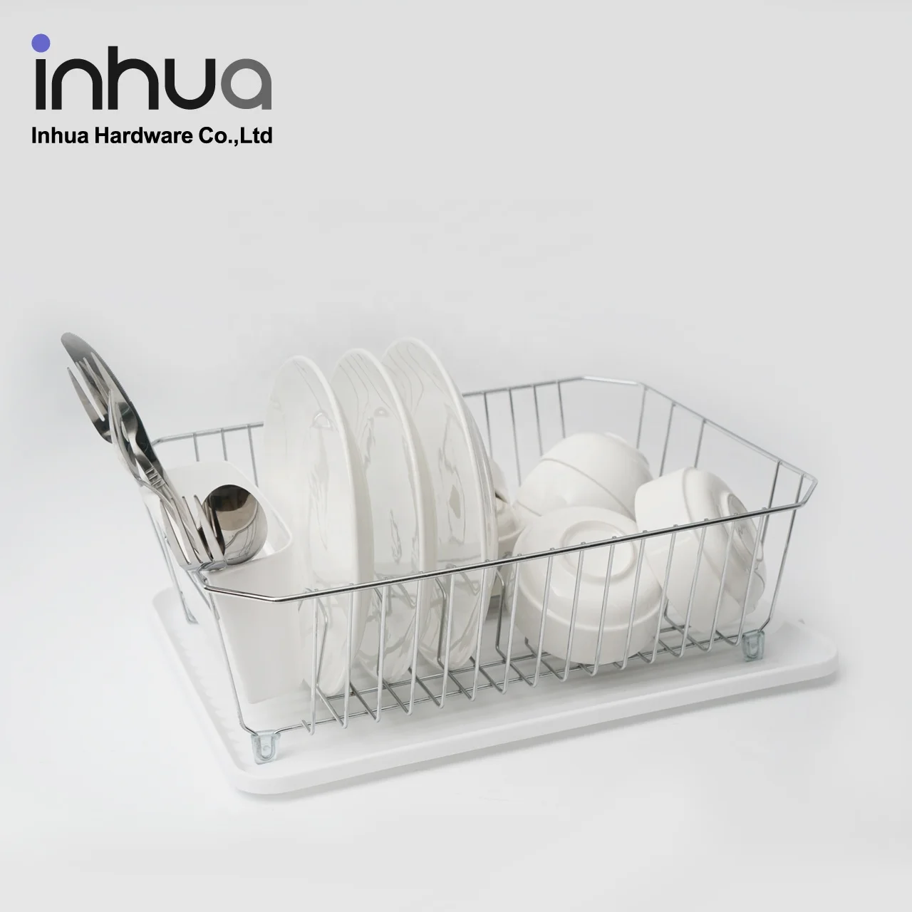 
Одноярусная металлическая кухонная сушилка для посуды с держателями для хранения для кухни 