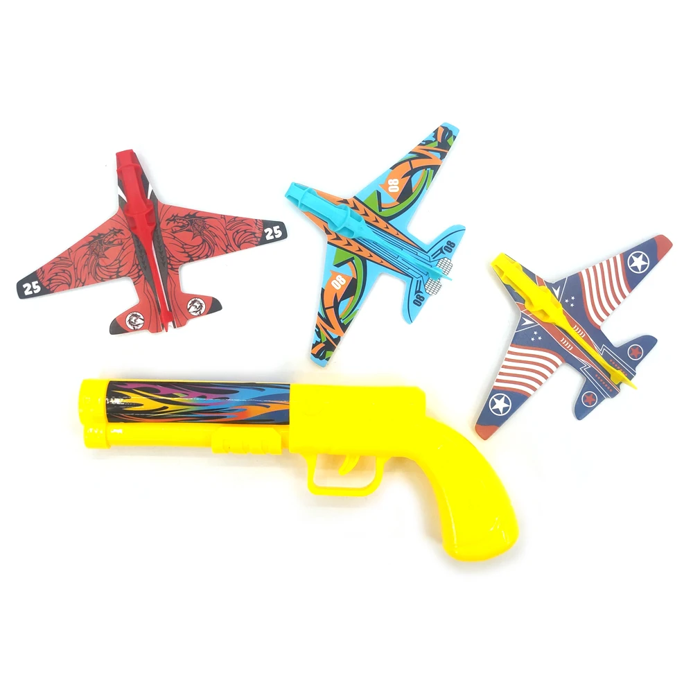 Boys Toys Catapult EVA Plane Guns Plastic Gun Toy Shooting Foam Plane