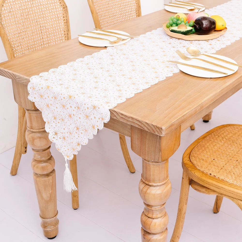 
HB-019 New table runner Christmas creative bronzing tablecloth 