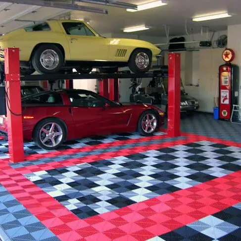 Factory Wholesale Free-Flow Car Wash Plastic Floor Interlocking Plastic Floor Tiles for Car Detailing  Luxury Vinyl