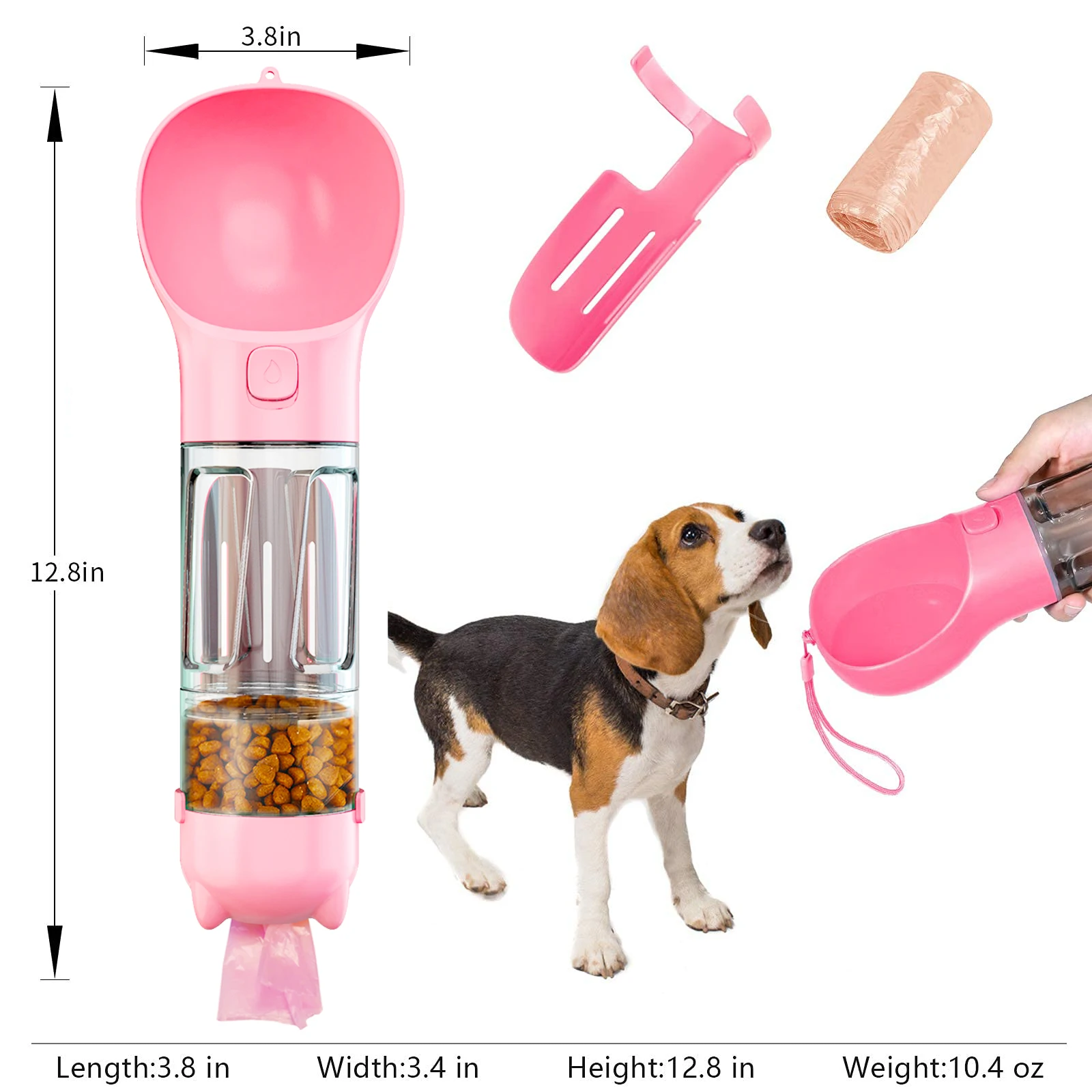 Amazon 4 In 1 Multifunction Portable Pet Bottles For Water Drinking Bowls Feeding Dog Water Bottle