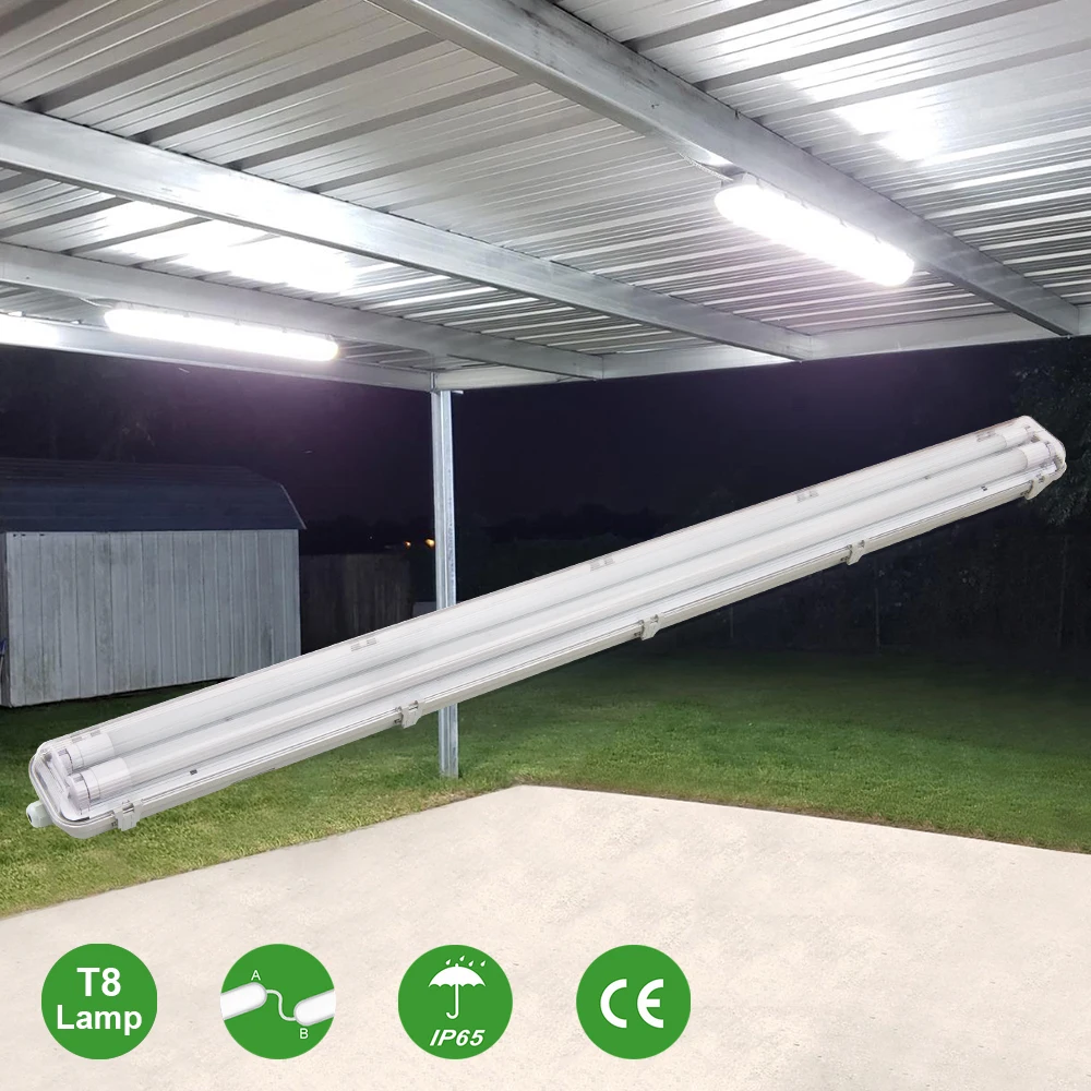 OEM Ip65 Triproof Lighting Fixture LED T8 Tube Light Batten Light Led Tube Fitting  For Outerdoor Using