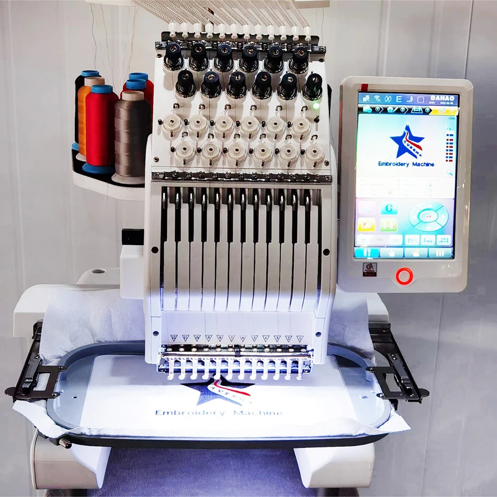 Industrial automatic mini one head small t shirt 200*300mm embroidering machine