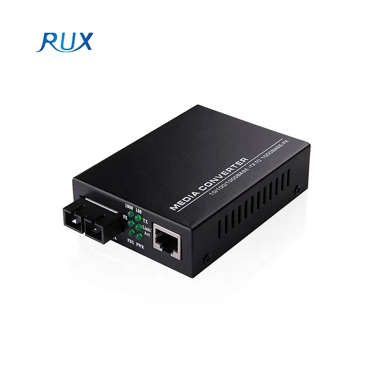 Gigabit 10/100/1000M Ethernet Duplex SC/UPC Fiber Port Optical Fiber Media Converter