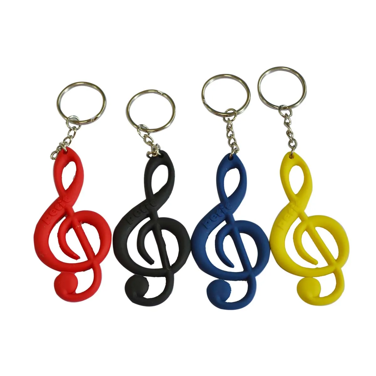 4Pcs Music Party Favors Keychain PVC Key Chains Gifts Bulk Musical Themed Music Notes Keyrings Bags Backpack Decor Gifts