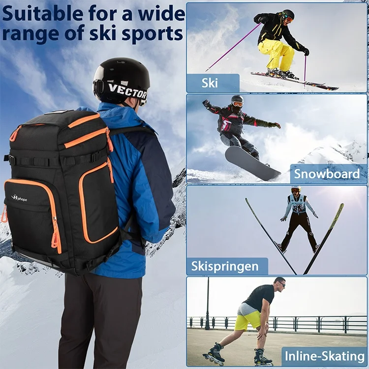 Winter Custom Ski Backpack Specifications Competitive Price Ski Backpack Waterproof Skiing Boot Touring With Airbag Backpack