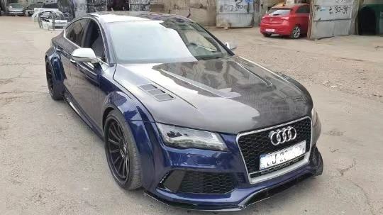 Carbon fiber engine hood bonnet body kit for Audi A7 S7 RS7 C7 2009 2010 2011 2012 2013 2014 2015