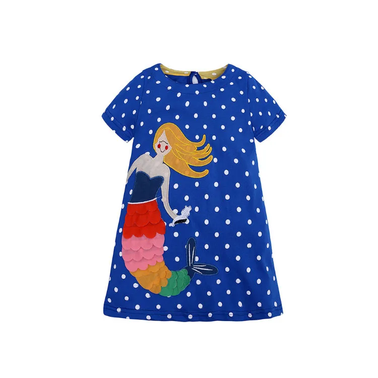 
Wholesale summer new kids clothes short sleeve flowers printed casual girls dress 