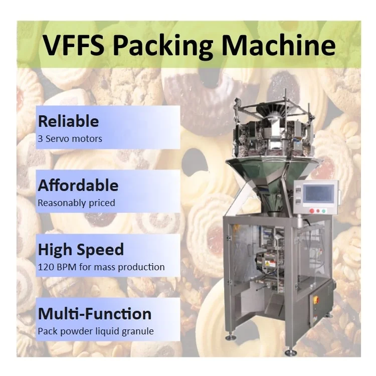 Automatic VFFS Pistachio Dry Nuts Small Roasting Peanuts Cashew Nuts Packaging Machine