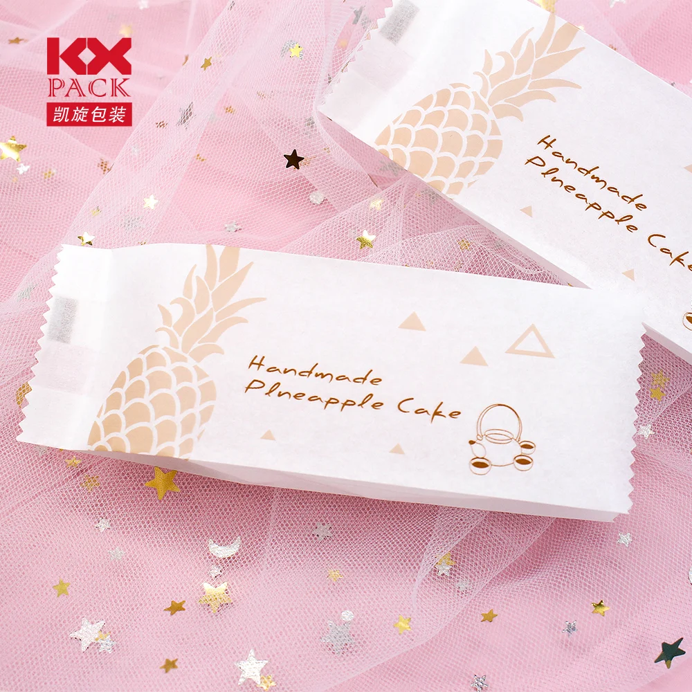 Custom Print White Paper Pineapple Pastry Bags Candy Cake Packaging Bags