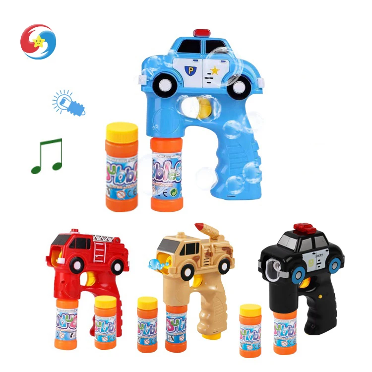Hot sale Automatic Bubble Machine Blower Gun Police Car tank fire fighting truck toys with music light
