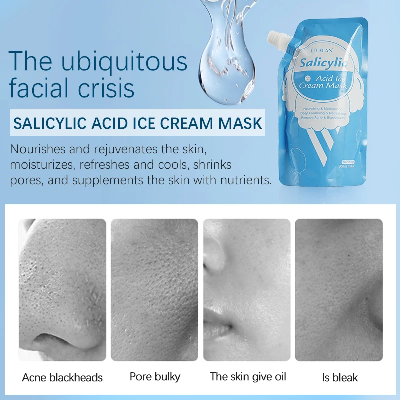 Beauty Skin Care  Organic Natural Gentle Moisturizer Whitening Facial Salicylic Acid Ice Cream Mask