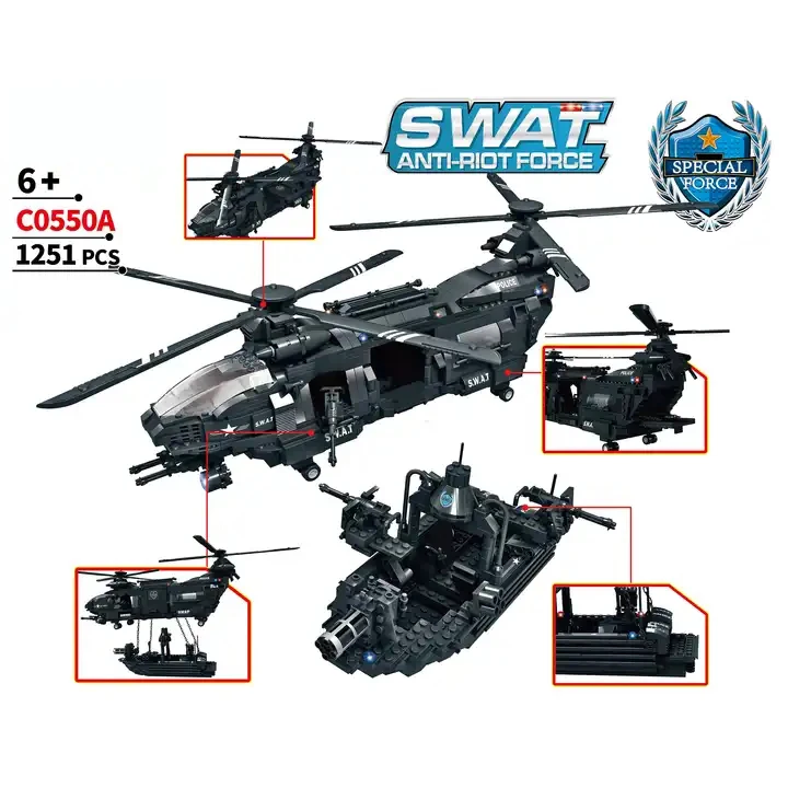 Hot Sale 1251 Pcs Military Army Ships Building Block Sets Bricks Nanoblocks Blocks & Model Building Toys for Children Gift